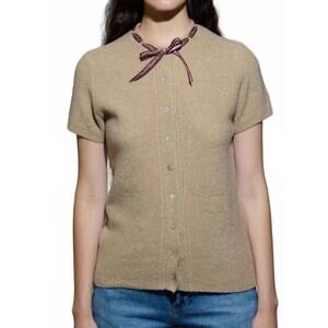 NEW LINGUA FRANCA amalie cardigan in camel